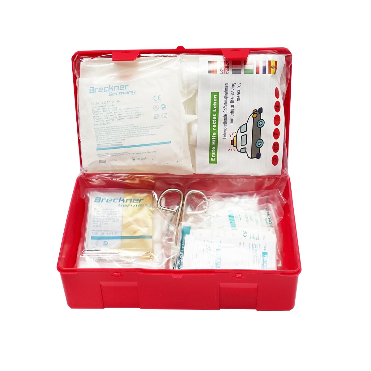 Kit siguranta auto, pachet legislativ obligatoriu de prim ajutor DIN 13164 Breckner Germany